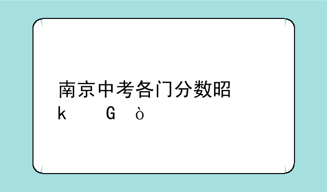 南京中考各门分数是多少？