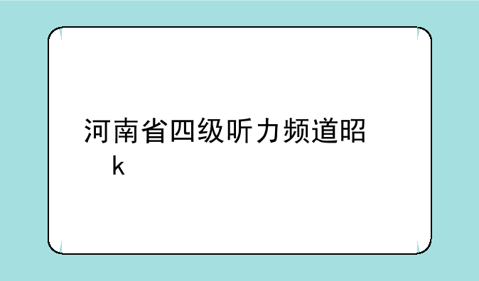 河南省四级听力频道是多少
