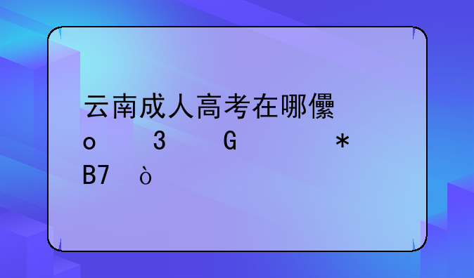 云南成人高考在哪儿进行网上报名？