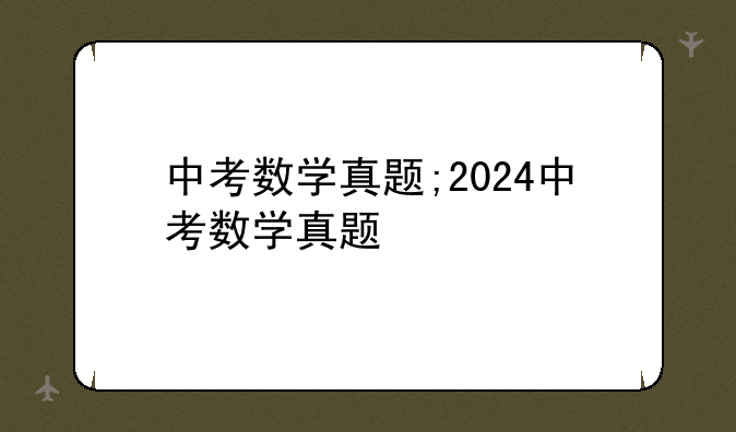 中考数学真题;2024中考数学真题