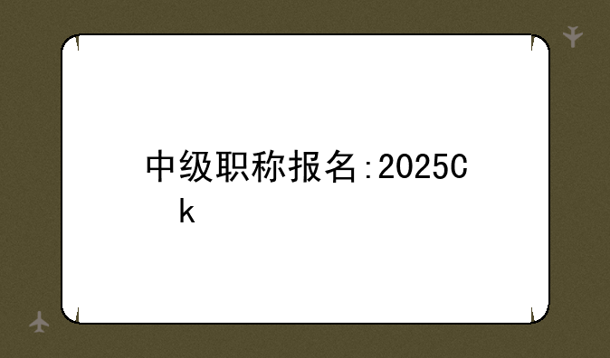 中级职称报名:2025会计中级职称报名