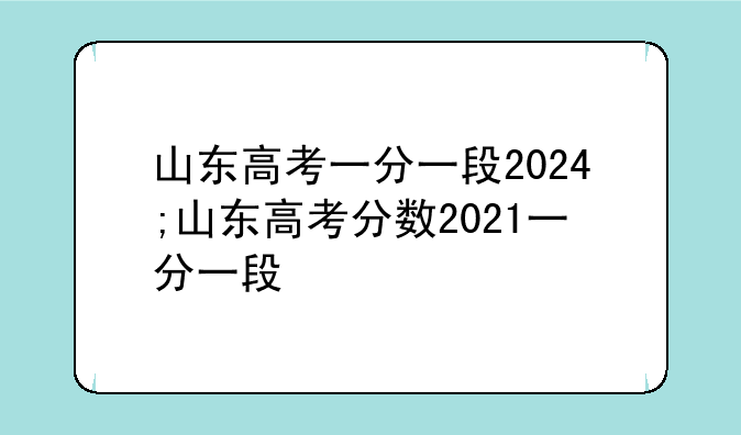 山东高考一分一段2024;山东高考分数2021一分一段